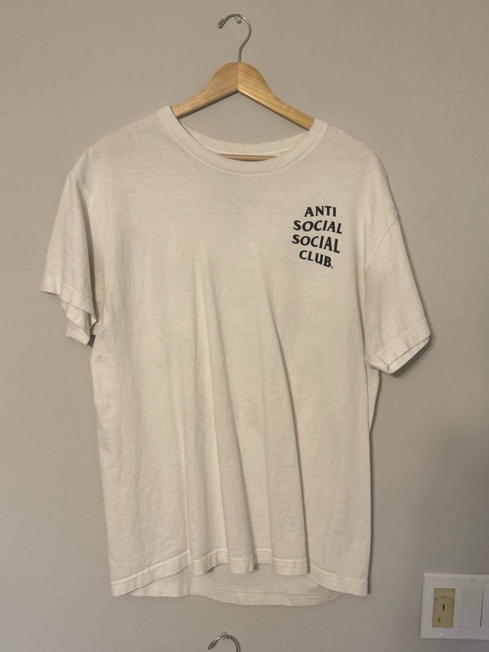 Anti Social Social Club White Tee with Black Chest Logo